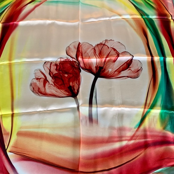 Xiu Niang Designer Silk Scarf 25@ square, NWT - Picture 4 of 6